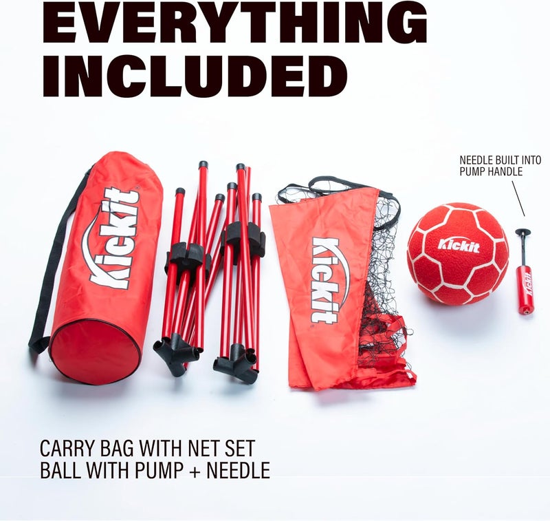 Kickit Soccer Tennis Game Set, Portable 6.5' Wide x 2' High Net & Soft Lightweight Ball, Play Outdoors, Indoors, Backyard, Beach, Complete Skills Training & Travel Friendly, Original - Image 4